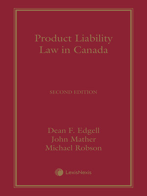 cover image of Product Liability Law in Canada